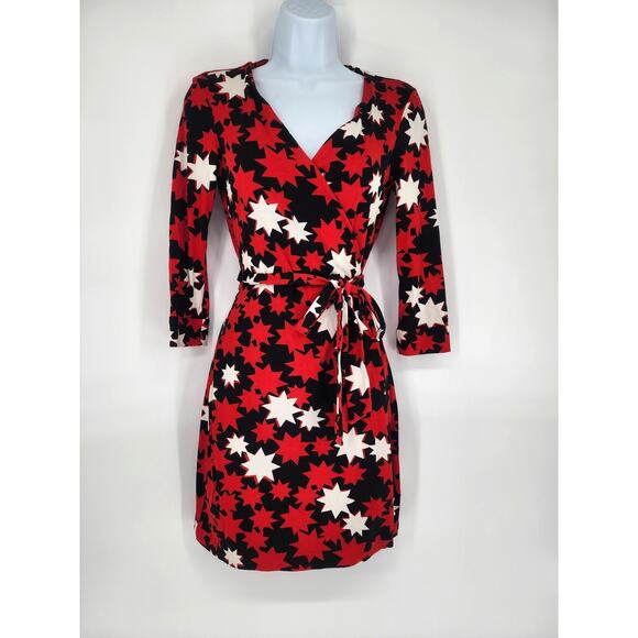 Diane von Furstenberg Starburst Mini Wrap Dress Women's Size 2 - Picture 11 of 12